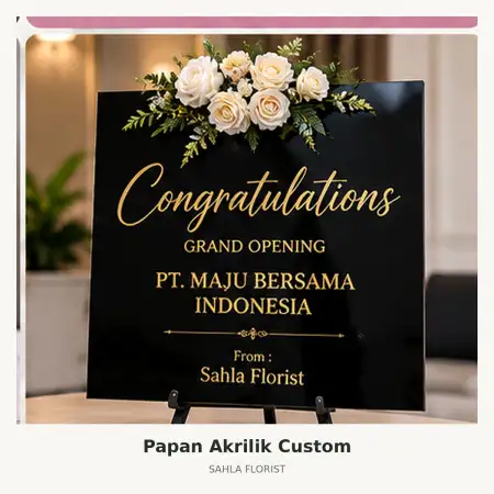 Papan Bunga Akrilik Terjun